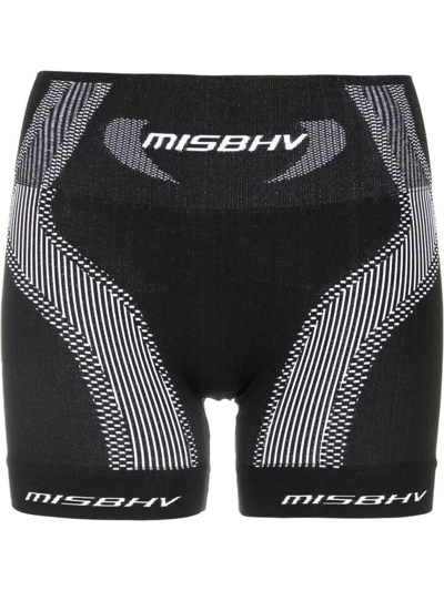 Shop Misbhv Logo-print Mini Shorts In Black