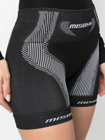 Shop Misbhv Logo-print Mini Shorts In Black