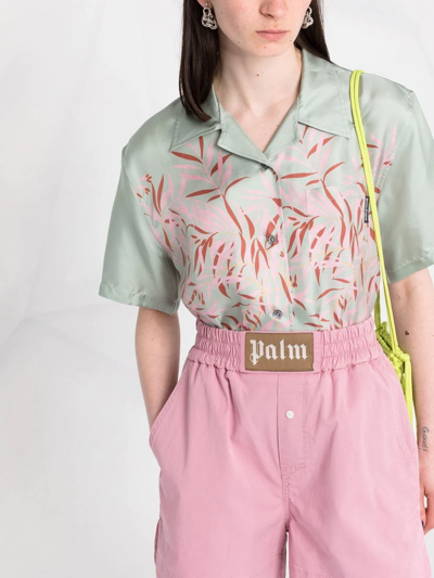 Shop Palm Angels Graphic-print Short-sleeve Shirt In Grün