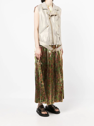 Shop Junya Watanabe Biker-effect Dress In Grün