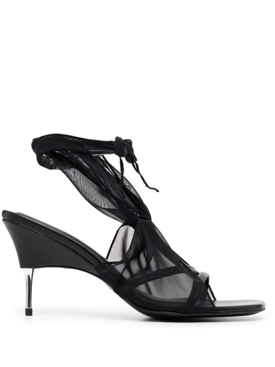 Shop Peter Do Tulle-strap 90mm Sandals In Schwarz
