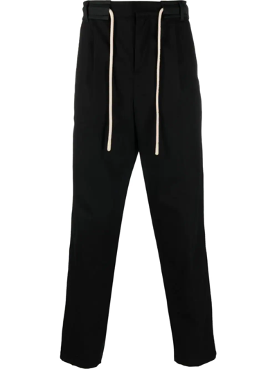 Shop Palm Angels Side-stripe Straight-leg Trousers In Schwarz