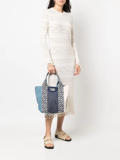 Shop See By Chloé Laetizia Logo-print Tote Bag In Blau