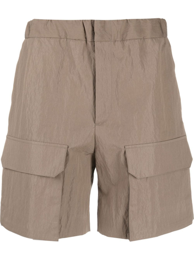 Shop Fendi Cotton-blend Cargo Shorts In Brown