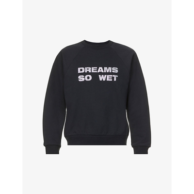 Shop Liberal Youth Ministry Dreams So Wet Regular-fit Cotton-jersey Sweatshirt In Black