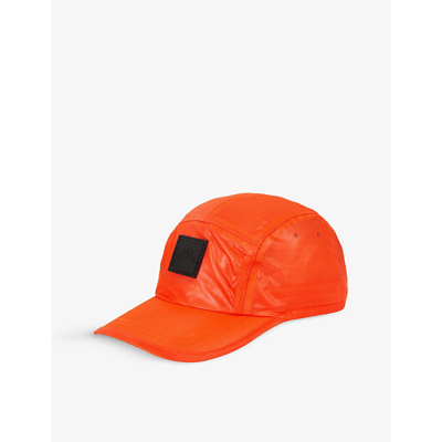 Shop A-cold-wall* Brand-badge Shell Baseball Cap In Rich Orange