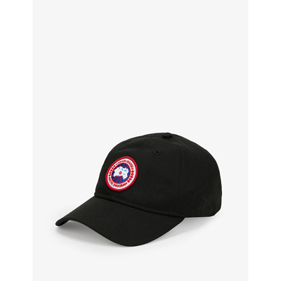 Shop Canada Goose Mens Black Arctic Disc Logo-patch Woven Cap