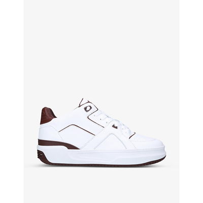 Shop Just Don Jd3 Basketball Panelled Leather Low-top Trainers In White/comb