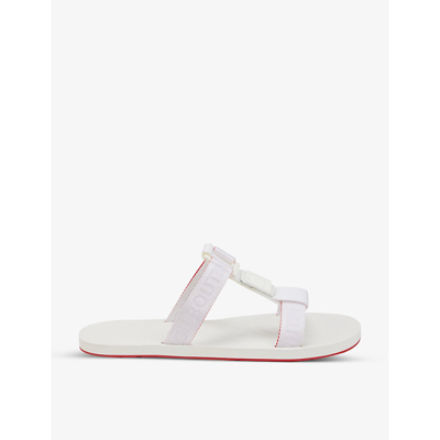 Shop Christian Louboutin Surf Leather Sandals In White