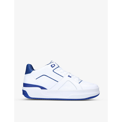 Shop Just Don Jd3 Basketball Panelled Leather Low-top Trainers In White/navy