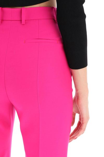 Shop Alexander Mcqueen Wool Trousers In Fuchsia