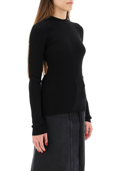 Shop Ann Demeulemeester Rita Open-back Knitted Crew Neck In Black
