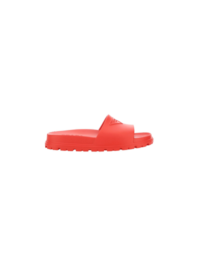 Shop Prada Men's Red Polyurethane Sandals