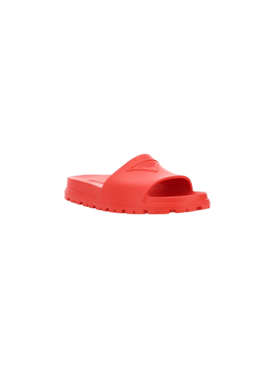 Shop Prada Men's Red Polyurethane Sandals