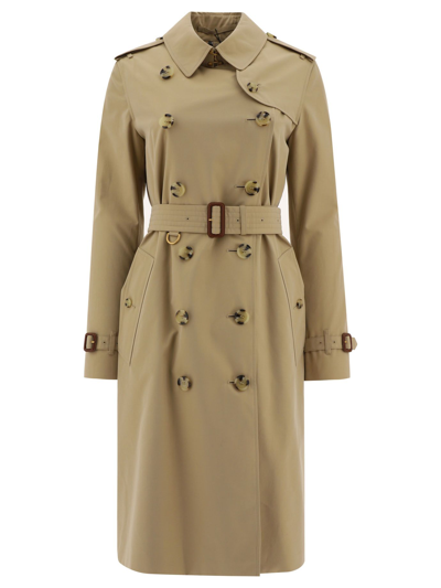 Shop Burberry Women's Beige Cotton Coat