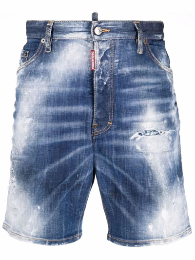 Shop Dsquared2 Men's Blue Cotton Shorts