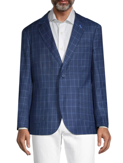 Tailorbyrd Men's Windowpane Sportcoat In Navy