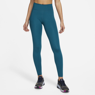 Shop Nike Women's One Luxe Mid-rise Leggings In Blue