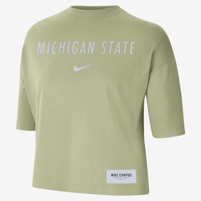Shop Nike College Women's Boxy T-shirt In Olive Aura