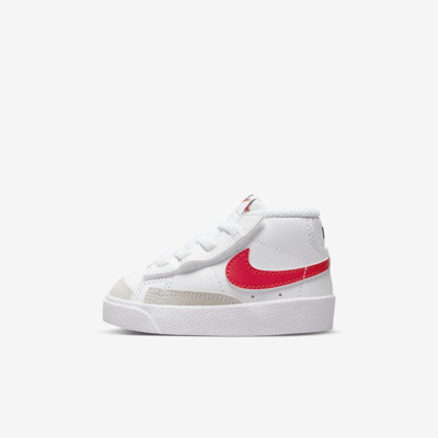 Shop Nike Blazer Mid '77 Baby/toddler Shoes In White,medium Blue,black,habanero Red