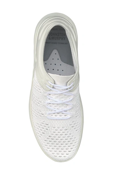 Shop Johnston & Murphy Activate Sneaker In White Knit/ Off White Lycra