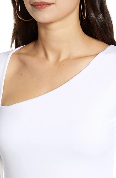 Susana Monaco Diagonal Neckline Long Sleeve Top In Sugar