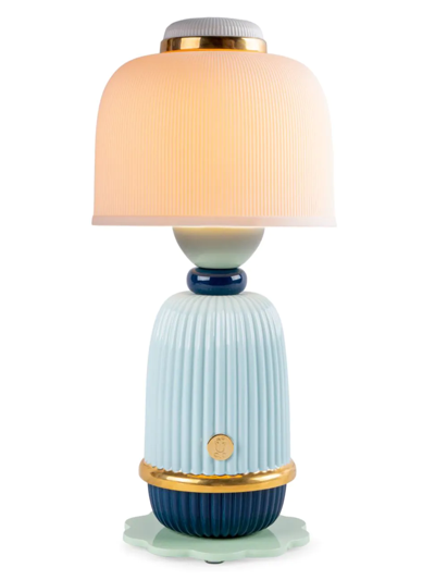 Shop Lladrò Kokeshi Porcelain Lamp In Blue