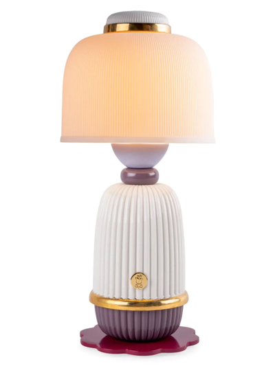Shop Lladrò Kokeshi Porcelain Lamp In Cream