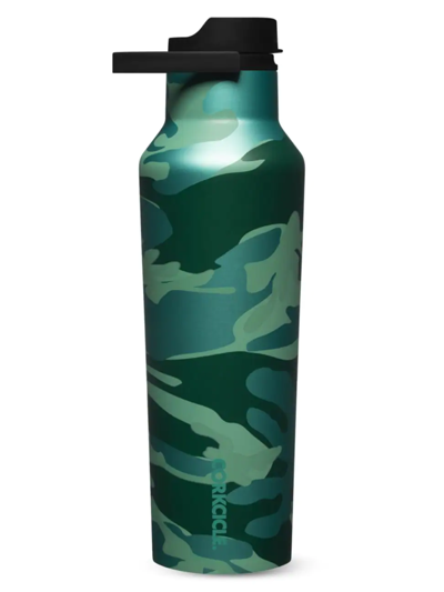 Shop Corkcicle Stainless Steel Sport Canteen In Jade Camo