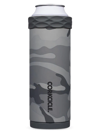 Shop Corkcicle Camouflage Slim Can Cooler In Cooler Grey Camo