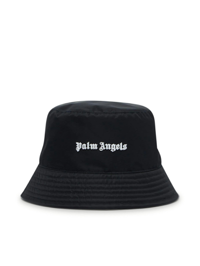 Shop Palm Angels Logo Bucket Hat In Black