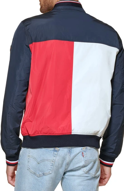 Tommy Hilfiger Men's Spring Bomber Jacket In Navy/ice/red | ModeSens
