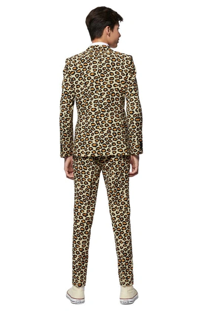 Opposuits Kids' The Jag Two-piece Suit With Tie In Leopard