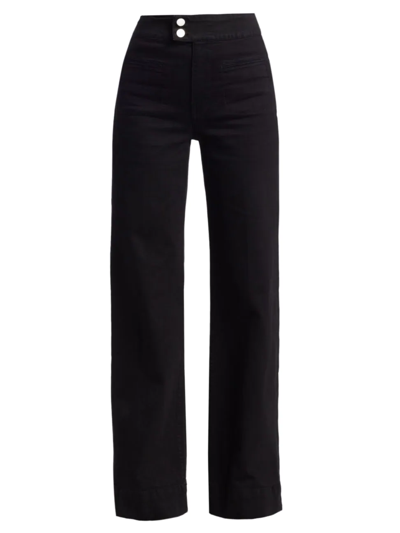 Shop Frame Women's Le Hardy Wide-leg Jeans In Film Noir