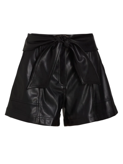 Shop Jonathan Simkhai Women's Mari Vegan Leather Shorts In Black