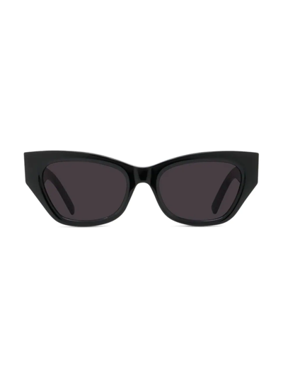 Shop Givenchy Women's 55mm Cat Eye Sunglasses In Shiny Black Smoke