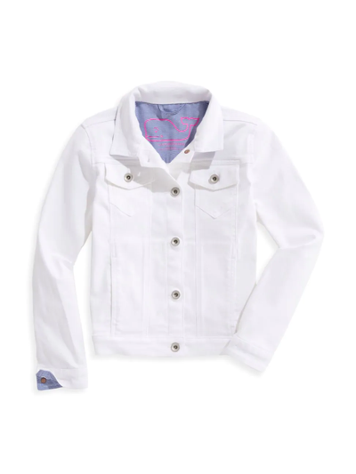Shop Vineyard Vines Little Girl's & Girl's Denim Jacket In White