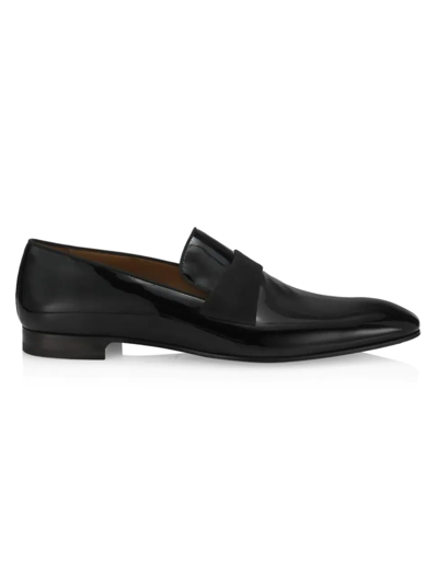 Shop Paul Stuart Men's Formal Leather Loafers In Black