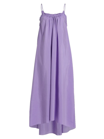 Shop Atm Anthony Thomas Melillo Women's Ruffled Cotton-silk Maxi Dress In Iris