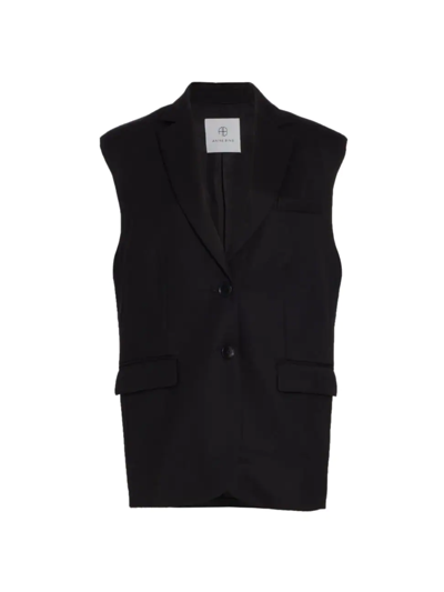 Shop Anine Bing Women's Tay Wool Vest In Black