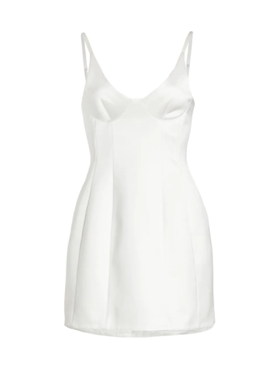Shop Brandon Maxwell Women's Bonded Silk Bustier Dress In Ivory