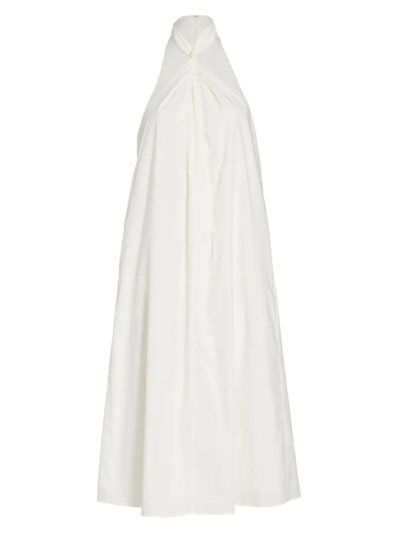 Shop Anine Bing Women's Cosette Cotton Halter Dress In White