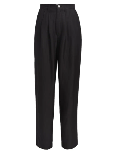 Shop Anine Bing Women's Carrie Pleated-front Pants In Black