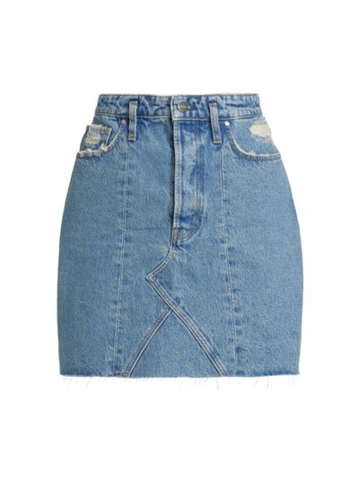 Shop Anine Bing Women's Connie Denim Miniskirt In Washed Blue