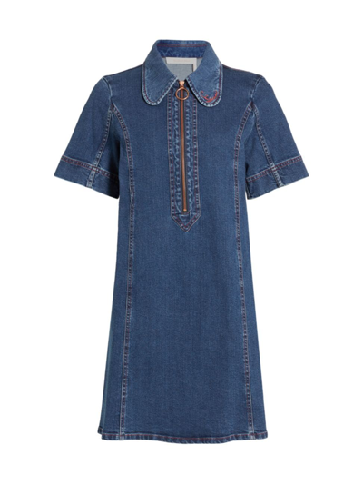 Shop See By Chloé Women's Carryover Stretch Denim Dress In Truly Navy