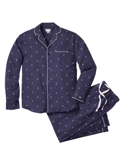 Shop Petite Plume Men's Portsmouth Anchors Pajama Set In Navy