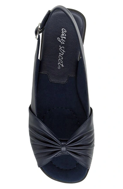 Easy Street Fantasia Womens Faux Leather Square Toe Slingback Sandals In Navy
