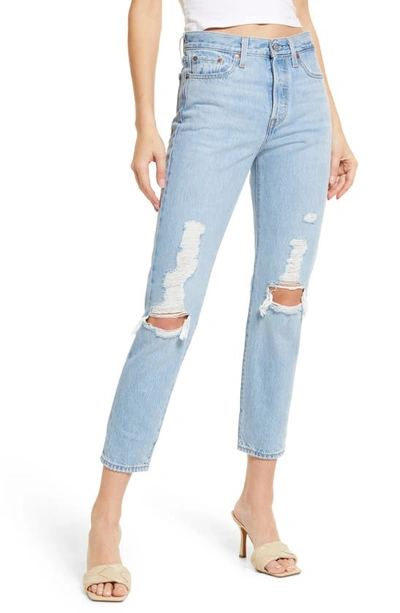 Shop Levi's Wedgie Icon Fit Ripped High Waist Jeans In Luxor Found Out