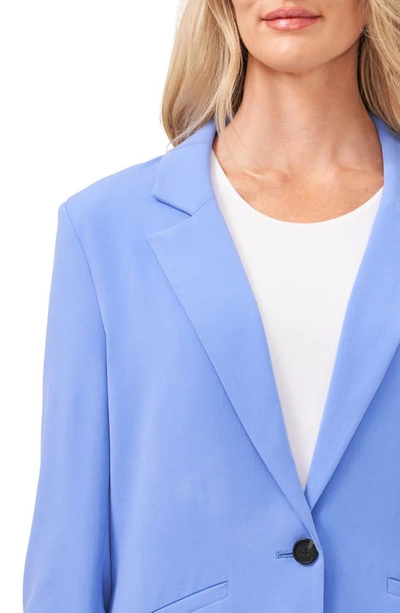 Shop Cece Three-quarter Sleeve Twill Blazer In Blue Jay