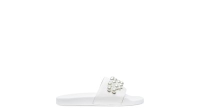 Shop Stuart Weitzman Goldie Pool Slide Sandal The Sw Outlet In White